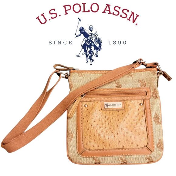 Bag U S Polo Assn Signature Neutral Tan Crossbody Bag - Picture 1 of 9